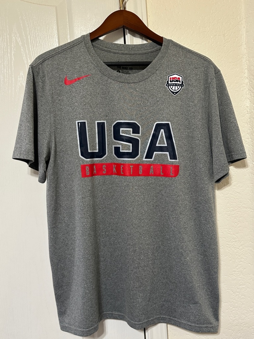 Nike Heathered Gray USA Basketball Performance T-Shirt.